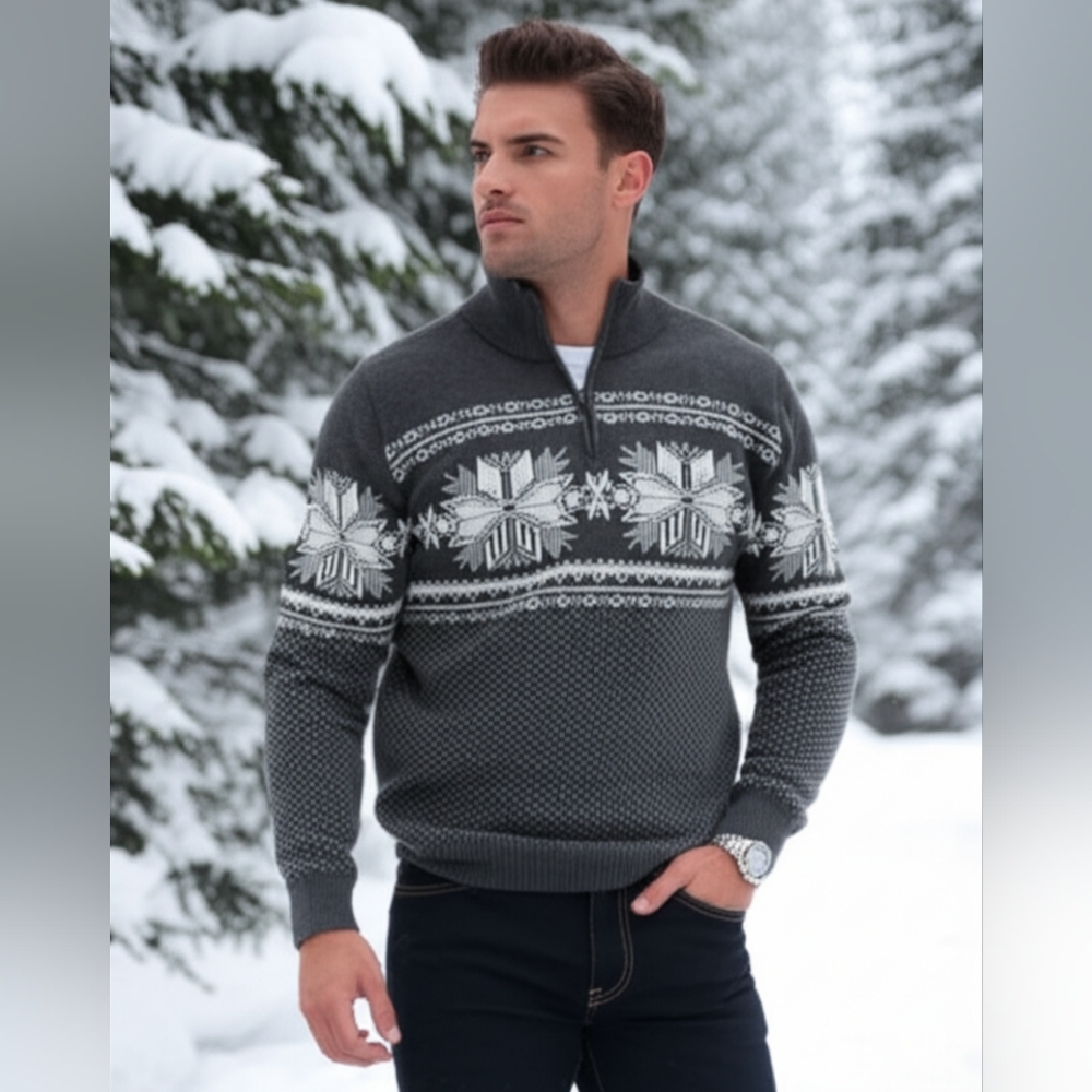 🔥Aspen Men's Gray Patterned Sweater